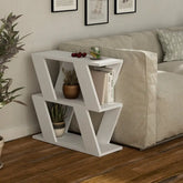 Lazena Modern Side End Coffee Table Multipurpose H 55.4cm 3 Tier - White